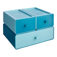 REAL SIMPLE 3-Piece Blue Stackable Drawers