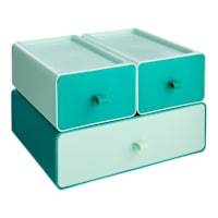 REAL SIMPLE 3-Piece Green Stackable Drawers