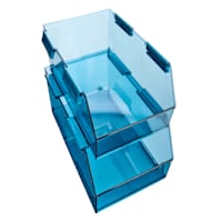 REAL SIMPLE 2-Piece Blue Stackable Storage Bin, Large