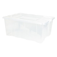REAL SIMPLE Clear Heavy Duty Tote, 100l
