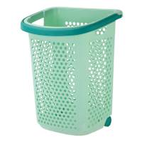 REAL SIMPLE Rolling Laundry Hamper with Handle, Green