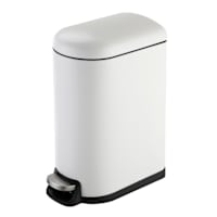 REAL SIMPLE White Stainless Rounded Lid Trash Can, 10l