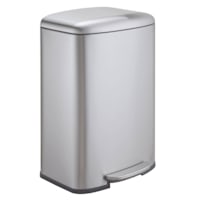 REAL SIMPLE Flat Lid Stainless Steel Bin, 50l