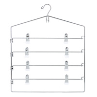 REAL SIMPLE 4-Tier Chrome Plated Swing Arm Skirt Hanger