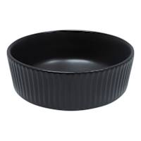 Crosby St. Black Ribbed Cereal Bowl