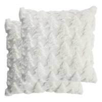 Homespun 2-Pack Ivory Christmas Tree Shaped Throw Pillow, 18"