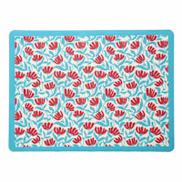 REAL SIMPLE Blue Floral Print Quick-Dry Drying Mat