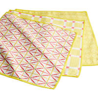 REAL SIMPLE Set of 3 Yellow Waffle Dish Cloths