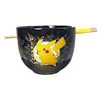 Pokemon Pikachu Ceramic Ramen Bowl with Chopsticks, 20oz