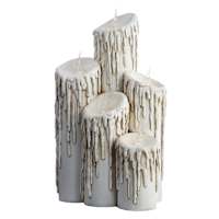 Midnight Shadows Cream Candle Cluster with Lights, 15"