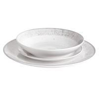 12-Piece Grey Porcelain Dinnerware Set