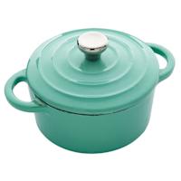 REAL SIMPLE Mini Green Enameled Cast Iron Dutch Oven, 8oz
