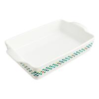 REAL SIMPLE Green Checkered Rectangle Stoneware Baking Dish, 13"
