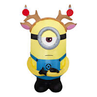 Lighted Stuart with Antlers Inflatable, 3.5'