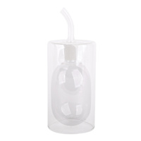 REAL SIMPLE Clear Double Wall Glass Oil & Vinegar Bottle, 8oz