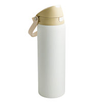 REAL SIMPLE White Ss Dual Flip Straw Lid Water Bottle, 32oz