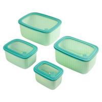 REAL SIMPLE 8-Piece Green Plastic Ribbed Mixing Bowl Set