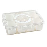 REAL SIMPLE Rectangle White Plastic Carry Snack Box