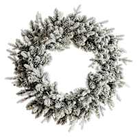 Pre-Lit Battery Operated Flocked Bradley Wreath, 24"