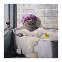 Bubble Bath Canvas Wall Art, 12"