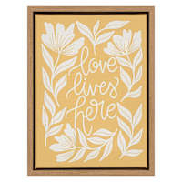 Yellow Love Framed Canvas Table Art, 6x8
