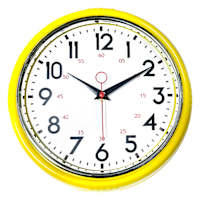 Yellow Retro Wall Clock, 10"