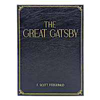 Great Gatsby Black Faux Leather Book Box, 11"