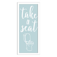 Glass Framed Take A Seat Framed Print Wall Art, 9x21