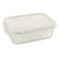 REAL SIMPLE 4.4 Cup Ribbed Glass Food Storage
