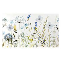 Blue Florals Canvas Wall Art, 60x36