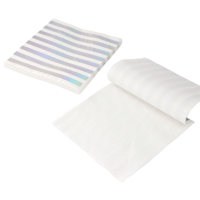 16-Count Metallic Striped Napkins, 6.5"