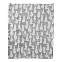 Green Cut Trees Faux Fur Throw Blanket, 50x60