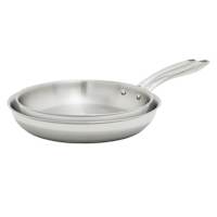 REAL SIMPLE 2-Pack Tri-Ply Stainless Steel Frypan Set, 9.5"/11"
