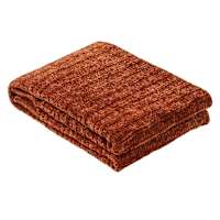 The Jewel Shop Dark Orange Luxe Chenille Throw Blanket, 50x60