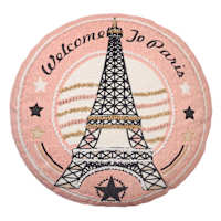 Welcome to Paris Round Throw Pillow, 16"