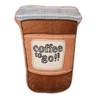 Coffee-To-Go Shaped Throw Pillow, 17x14
