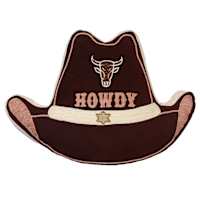 Western Hat Shaped Throw Pillow, 18x14