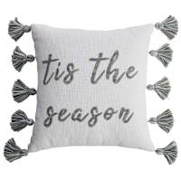 Tis The Season Embroidered Throw Pillow, 18"