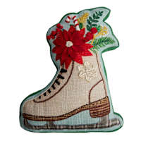 Ice Skate Shaped Throw Pillow