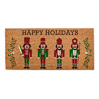 Classic Christmas Happy Holidays Nutcracker Coir Mat, 22x47