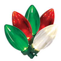 25-Count LED Transparent Red, Warm White & Green C9 Light Set