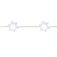 20-Count LED Cool White Snowflake Wire Lights