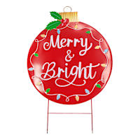 Merry & Bright Ornament Yard Stake, 4'