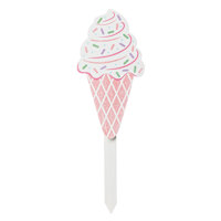 Mrs. Claus' Bakery Pink Ice Cream Yard Stake, 16"