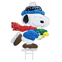 Ice Skating Snoopy Yard Stake, 18"