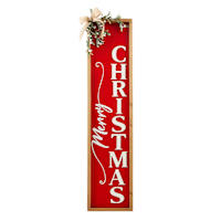 Homespun Red Christmas Leaner, 4'
