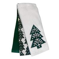3-Pack Green Block Tree Hand Towels