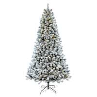 (B36) Pre-Lit Flocked Anderson Spruce Tree, 7'
