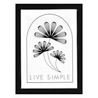Live Simple Framed Canvas Box Sign, 6x8