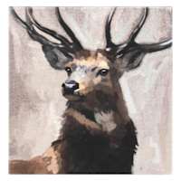 Deer Printed Linen Decorative Box Art, 8"
